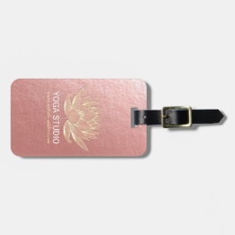 YOGA Studio Meditation Reiki Instructor Gold Lotus Gepäckanhänger