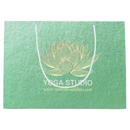 YOGA Studio Meditation Reiki Instructor Gold Lotus Große Geschenktüte
