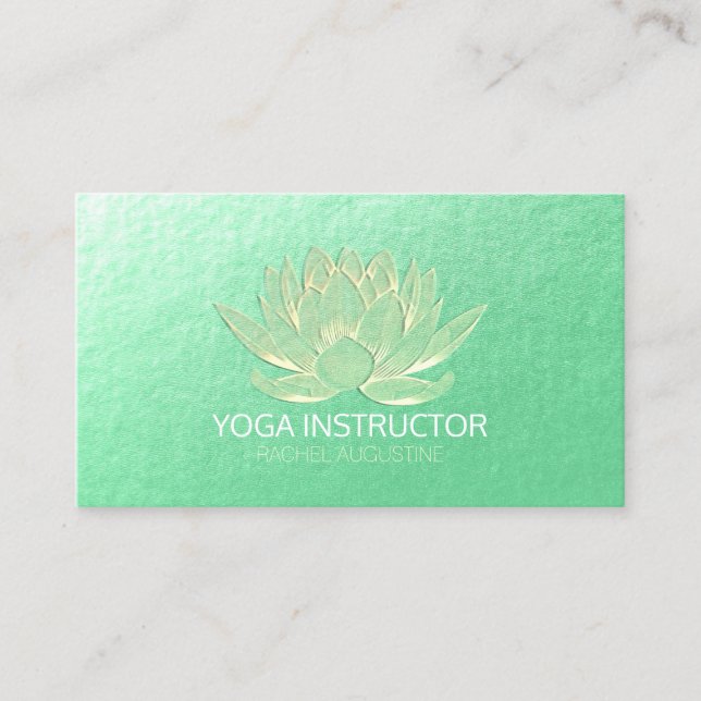 YOGA Studio Meditation Reiki Instructor Gold Lotus Terminkarte (Vorderseite)