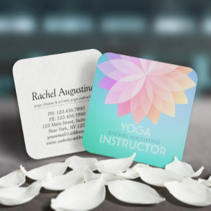 YOGA-Studio-Meditationslehrer Buntes Mandala Quadratische Visitenkarte
