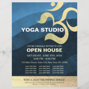 Yoga-Studio-Meditationslehrer Om Open House Fl Flyer
