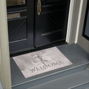 Yoga Studio Meditationslehrer Willkommen Om Sign Fußmatte