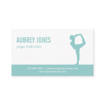 Yoga Studio Modern Business Card - Aqua