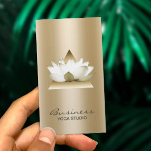 Yoga-Studio Modernes Goldener Lotus Elegant Visitenkarte