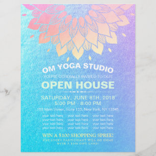 YOGA Studio Open House Gold Foil Mandala Blume F Flyer