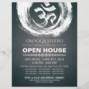 YOGA Studio Open House Kalligraphie OM & ZEN Symbo Flyer