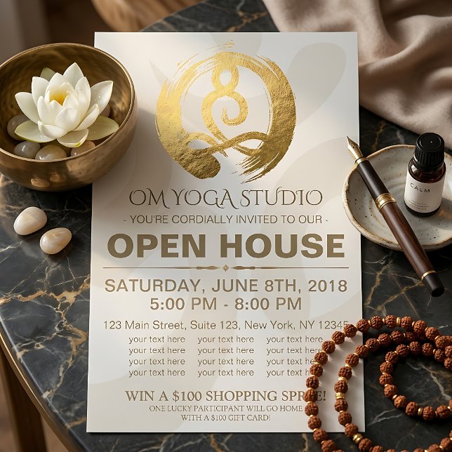 YOGA Studio Open House Meditation Haltung Zen-Zeic Flyer (Von Creator hochgeladen)