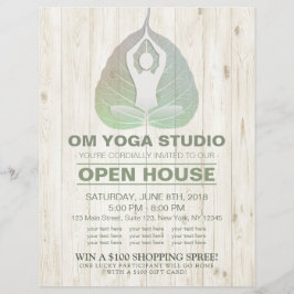 YOGA Studio Open House Meditation Pose Bodhi Leaf Flyer
