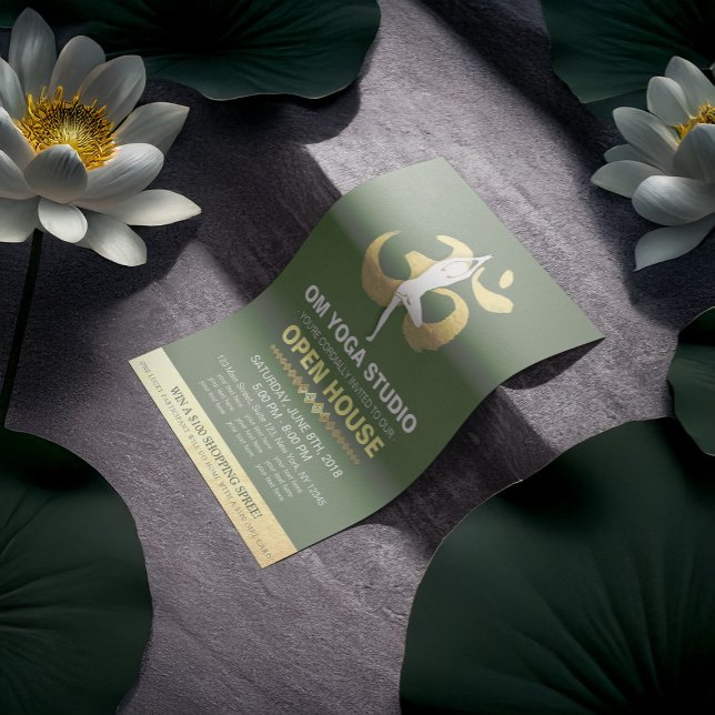 YOGA Studio Open House Meditation Pose & OM Symbol Flyer (Von Creator hochgeladen)