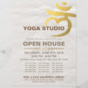YOGA Studio Open House Meditation Root Chakra Sign Flyer