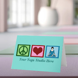 Yoga Studio Peace Liebe Yoga Aquamarine Urlaubskar Feiertagskarte