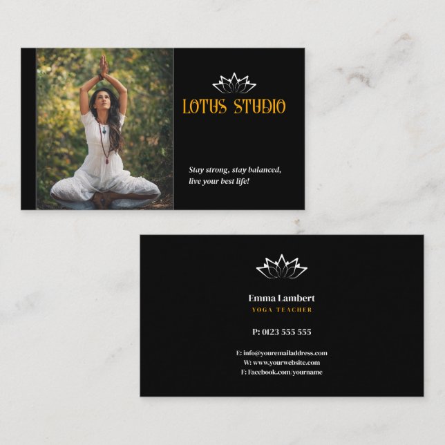 Yoga Studio | Personal Teacher Visitenkarte (Vorne/Hinten)