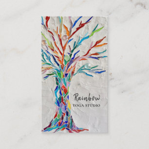 Yoga Studio Rainbow Tree Business Card Visitenkarte