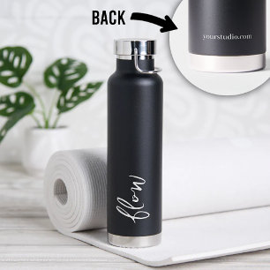 Yoga-Studio-Wasserflasche Flow Schrift Schwarz Cus Trinkflasche
