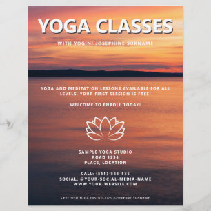 Yoga-Studio Werbeaktion für Sonnenuntergangs-Yogak Flyer