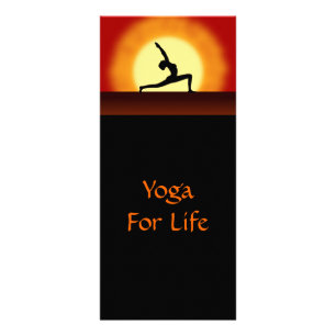 Yoga Sunrise Yoga Pose Silhouette Werbekarte