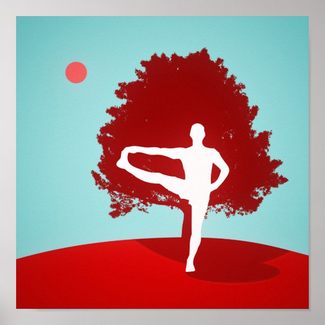Yoga Sunset Art Poster (Vorne)