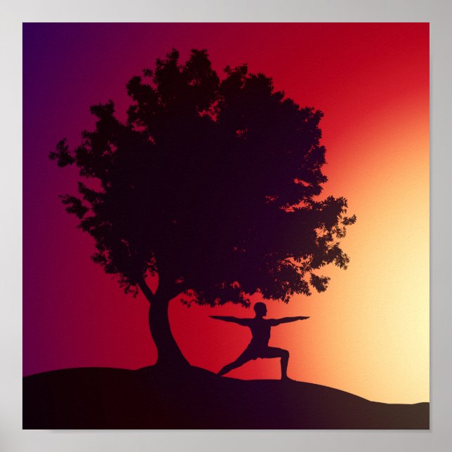 Yoga Sunset Art Poster (Vorne)