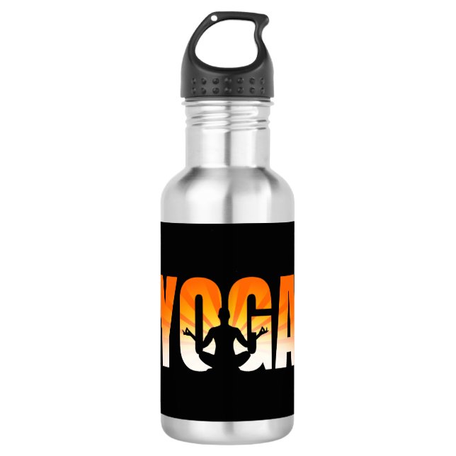 Yoga Sunshine Edelstahlflasche (Vorderseite)