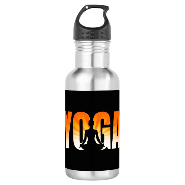 Yoga Sunshine Edelstahlflasche (Vorderseite)