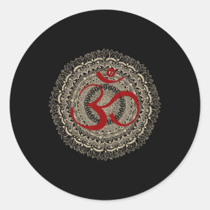 Yoga-Symbole von Mona Om Yoga Ohm Hindu-Meditation Runder Aufkleber