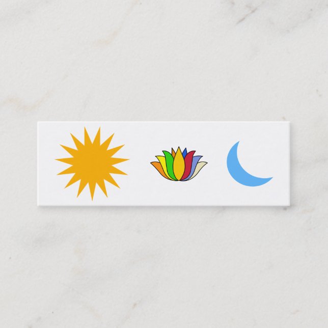 Yoga-Symbole zur Selbstverwirklichung Mini Visitenkarte (Vorderseite)