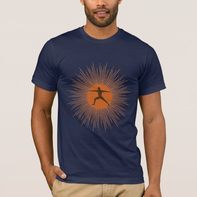 Yoga-T - Shirt der Pose Sunburst (Vorderseite)