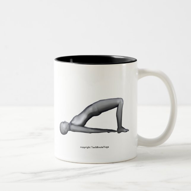 Yoga-Tasse - Brücken-Pose Zweifarbige Tasse (Rechts)