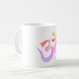 Yoga-Tasse, Mantra Om, Waterolor Om Tasse