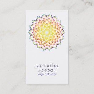 Yoga Teacher Radiance Rainbow Mandala Art Visitenkarte
