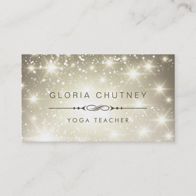 Yoga Teacher - Sparkling Bokeh Glitzer Visitenkarte (Vorderseite)