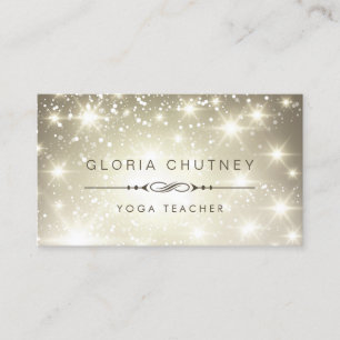 Yoga Teacher - Sparkling Bokeh Glitzer Visitenkarte