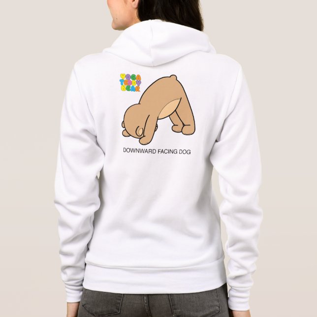 Yoga-Teddybär-abwärts HundeHoodie Hoodie (Rückseite)