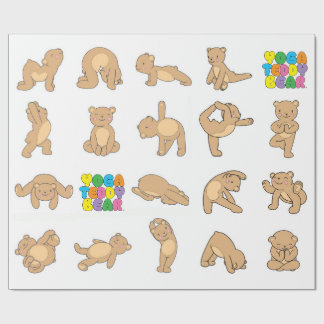 Yoga-Teddybär-Packpapier Geschenkpapier