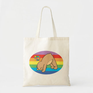 Yoga-Teddybär-Regenbogen-Buch-Tasche Tragetasche