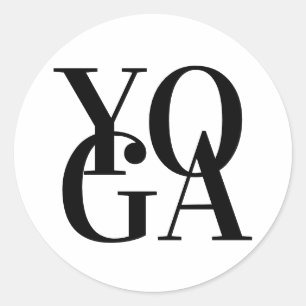 Yoga-Text Runder Aufkleber