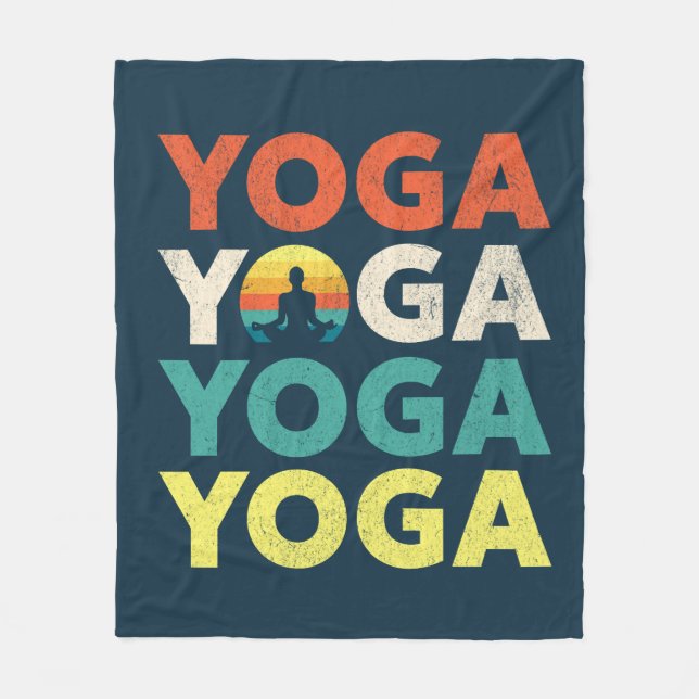 Yoga-Textdesign Fleecedecke (Vorderseite)