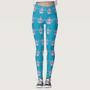 Yoga Thema Wasserfarbe Frau Silhouette jeder Farbe Leggings
