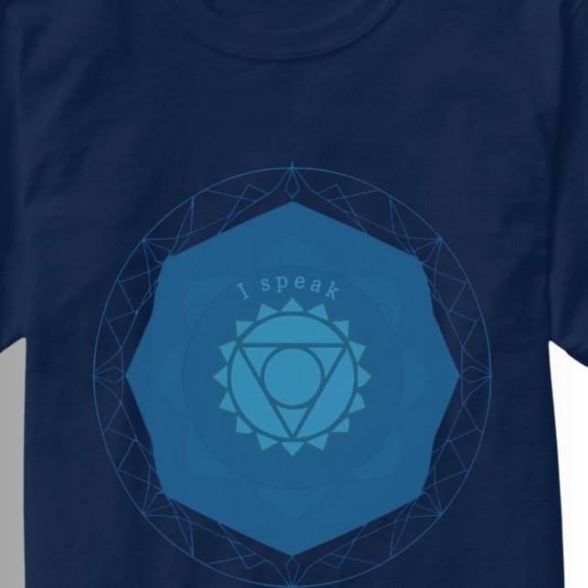 Yoga Throat Chakra Symbol Blue Vishuddha T-Shirt (Von Creator hochgeladen)
