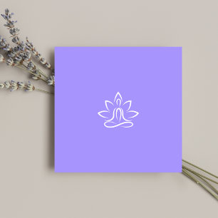 Yoga Trainer Coach Logo Patel Blau Quadratische Visitenkarte