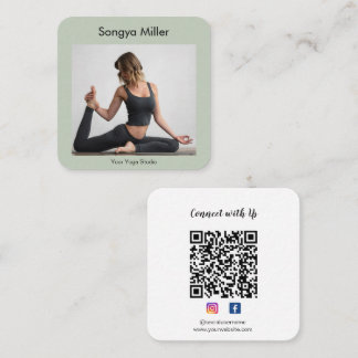 Yoga-Trainer Massage-Therapie für Foto Quadratische Visitenkarte