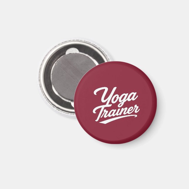 Yoga-Trainer-Skript-Typografie-Fitness-Geschenk-De Magnet (Vorderseite/Rückseite)
