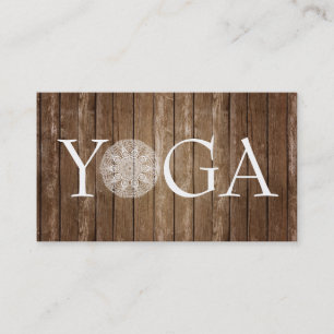 YOGA-Trainer - Vintage Holz Geschäftskarte Visitenkarte