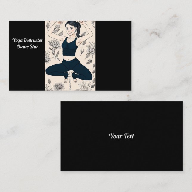 Yoga Training Business Card Visitenkarte (Vorne/Hinten)