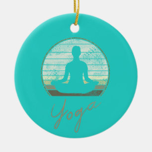 Yoga Training Vintag Design Meditation oder Pilate Keramik Ornament