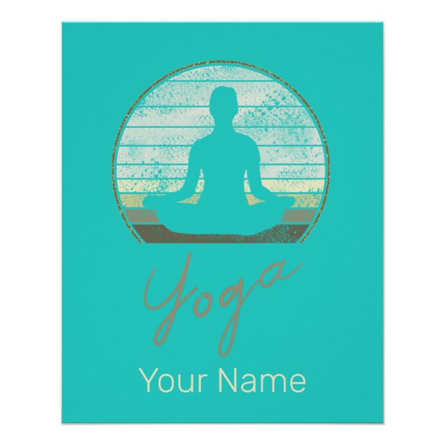 Yoga Training Vintag Design Meditation oder Pilate Poster (Vorderseite)