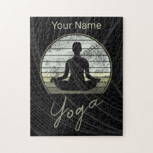 Yoga Training Vintag Design Meditation oder Pilate Puzzle