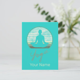 Yoga-Training Vintage-Design Meditation oder Pilat Feiertagspostkarte