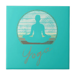 Yoga-Training Vintage-Design Meditation oder Pilat Fliese