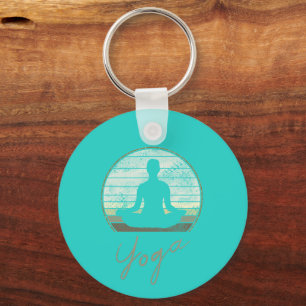 Yoga-Training Vintage-Design Meditation oder Pilat Schlüsselanhänger